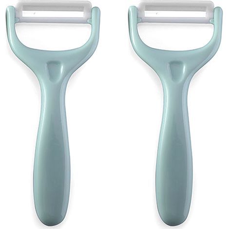 Pelapatate in ceramica – Lama affilatissima – Impugnatura ergonomica antiscivolo – Per verdura, frutta, agrumi, formaggio, cioccolato – Set da 2 (1/5)
