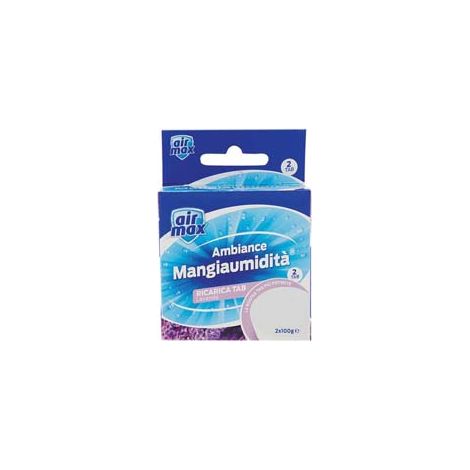 AIRMAX ASSORBIUMIDITA' MINI TAB RICARICA LAVANDA- - 2 ricariche 100 gr. ciascuna - 6 pezzi AIRMAX