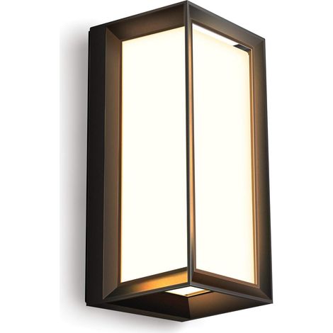 Applique murale extérieure moderne à LED, étanche, pour porche, terrasse, jardin, allées et escaliers, blanc chaud.