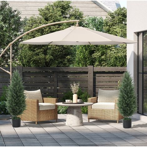 Cyprès artificiel en pot, lot de 2, 90 cm, UV, pour intérieur et extérieur, vert HAVRYA (1/5)