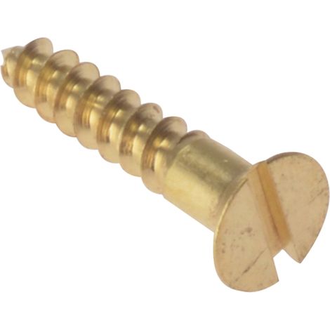 ForgeFix CSK344BR Wood Screw Slotted CSK Solid Brass 3/4in x 4 Box 200 FORCSK344B