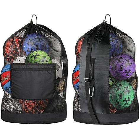 Sac à ballons extra large en filet, bandoulière réglable (1/5)