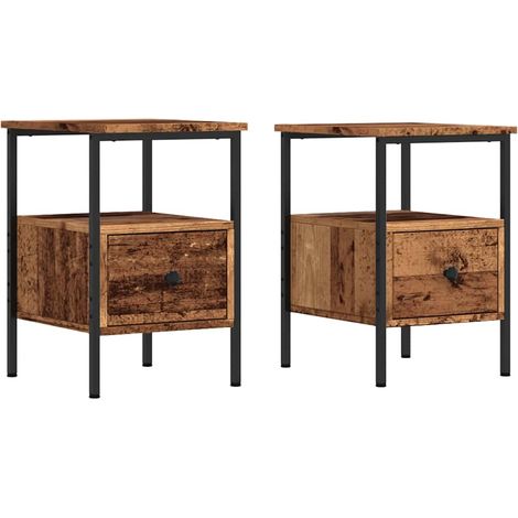 Maison Exclusive - Mesitas de noche 2 uds madera ingeniería envej (1/5)