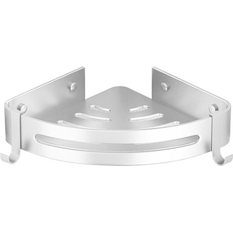 Étagère Douche Angle - Acier Inoxydable Antirouille - Sans Perçage - Pour Salle De Bain Cuisine Toilettes - Lot De 2 + Porte-Savon + 4 Crochets (1/5)