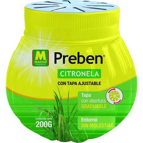 Gel con citronela tapa graduable, preben, 200 g