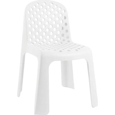 Pack de 2 sillas de exterior BARK de 56x64,5x81 cm, polipropileno alta resistencia, color blanco (1/2)