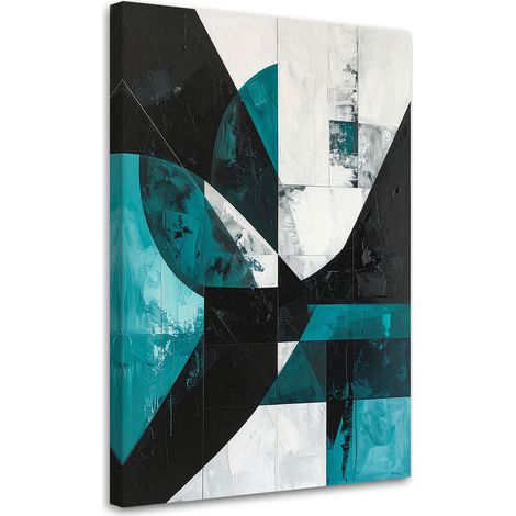 Quadro su tela, Astrattismo geometrico turchese, 30x45 (1/5)