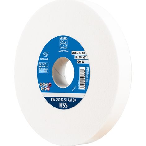 PFERD TOOLS Schleifbockscheibe Ø 250x32 mm Bohrung-Ø 51 mm A80 zum Schärfen von HSS-Bohrern (1/5)