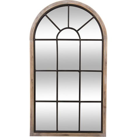 Große Spiegelfensterwand, Wandspiegel, dekorativer Spiegel, rustikaler Spiegel, Fenster-Optik (1/5)