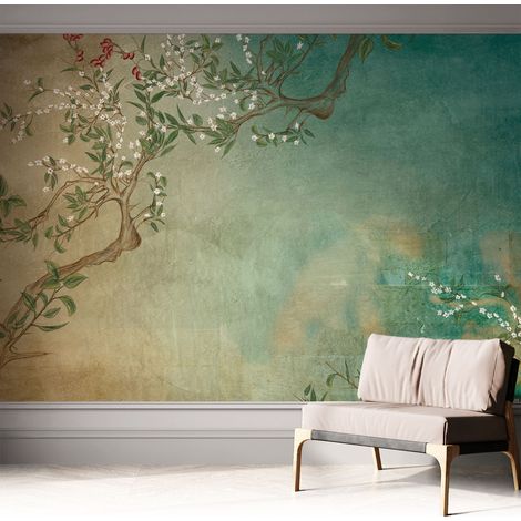 Carta da parati adesiva - lavabile - decorazione murale - per cucina - pellicola decorativa Armonia floreale 312x219 cm (1/5)