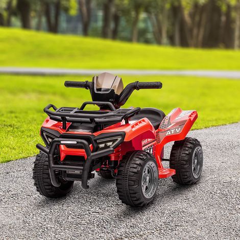 Quad elettrico per bambini dai 18 ai 36 mesi, 6V, velocità massima 2 km/h, colore rosso. (1/5)