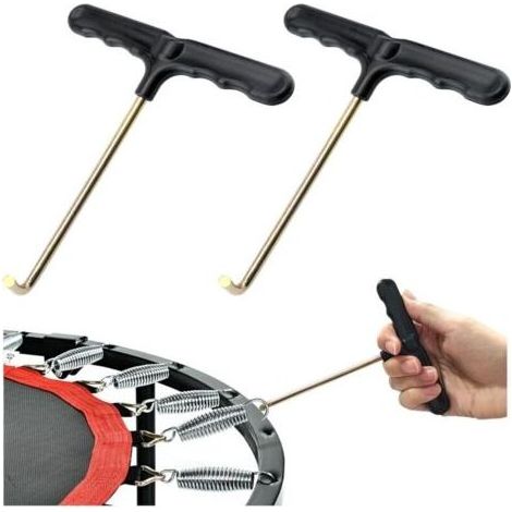 Pair Lot de 2 outils de traction pour ressorts de trampoline, crochets pour trampoline, crochets en T avec poignée en plastique pour l'installation de ressorts de trampoline (1/5)