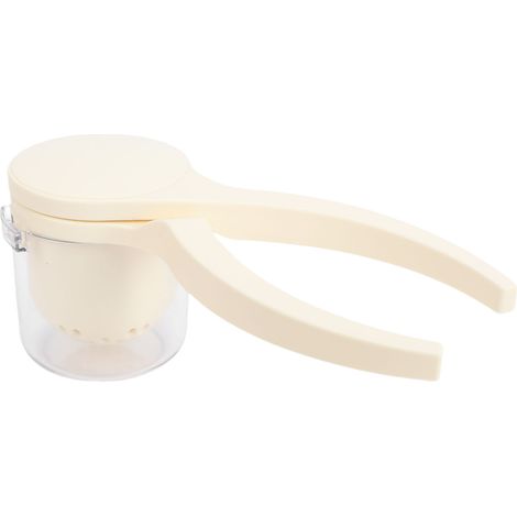 Kompakte, arbeitssparende manuelle Gemüsepresse mit Rotationsfunktion zum Auspressen von Früchten und Zitronen, Orangen, Beige (1/5)