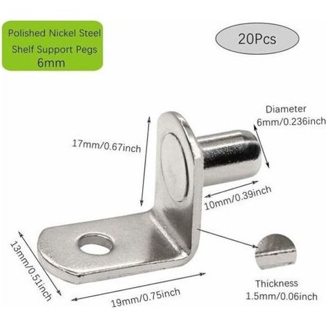 20 Pcs Taquet Etagere, Chevilles de Support d'étagère, Support Etagere, Taquets pour étagères, Support étagère pour Armoire, Placard étagère en Verre (1/5)