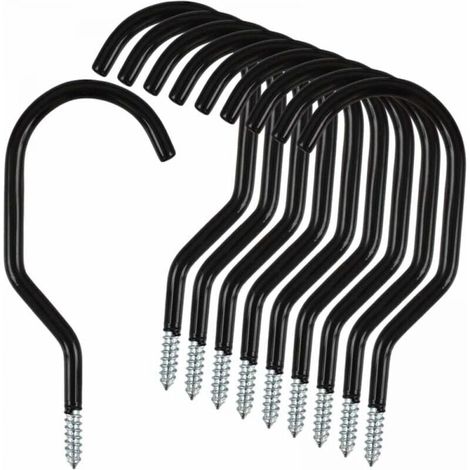 10 Pack Stainless Steel Bike Storage Hooks, Multipurpose Metal Garage Hooks, YMYNY (1/4)