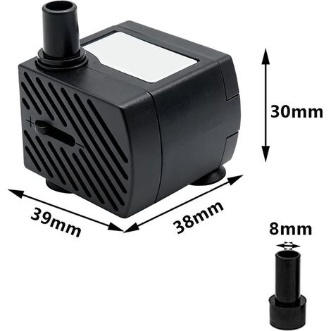 Pompe à Eau Submersible Mini Pompe d'Aquarium pour Fontaine Bassin et Aquarium