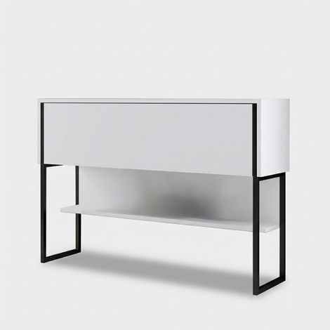 Consola Kailua Z120, Blanco, 80x120x30cm, Con puertas