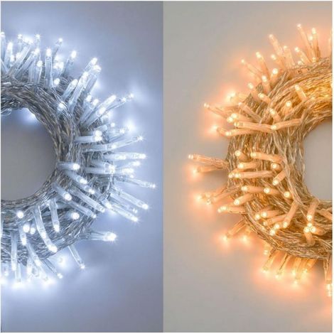 Lotti 0452191BBIRES Catena Luminosa Natale 180 MiniLED 13m Cavo Trasparente Timer Memory Controller IP44 colore Bianco Freddo (1/4)