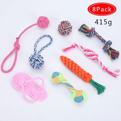 Jouets en corde pour chien, ensemble de 8 jouets interactifs pour chien (1/5)