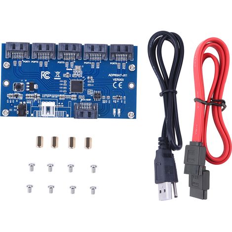 SATA 1 auf 5 Port Multiplier Riser Hub Karte - Konverter und Splitter (1/5)