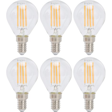 [LED Bulb] Lot de 6 ampoules vintage G45 transparentes base E14 pour décoration intérieure, 6W 220V lumière chaude