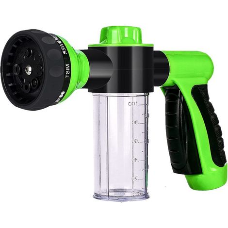 Pistola ad alta pressione con serbatoio per schiuma - 8 funzioni, verde-lsw (1/3)