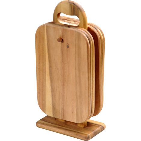 Planches à découper, sur support, en acacia, 6 pièces, Kesper