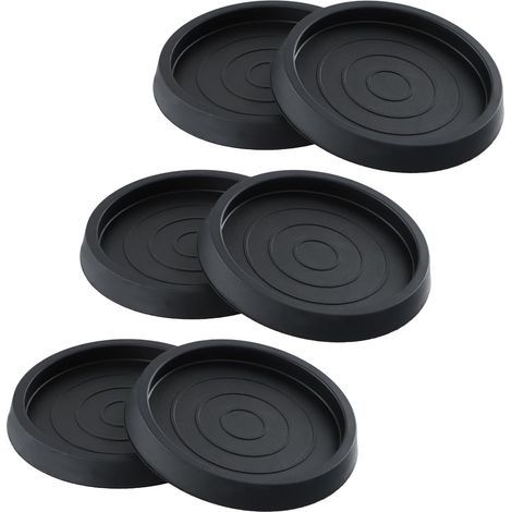 6 Pièces Patin Rond Antidérapant en Caoutchouc, Noir Patins de Meubles, 2,5-Pouces Pied de Chaise Caoutchouc pour Armoires, Canapés, Tables, Pianos, roulettes de Meubles (1/5)