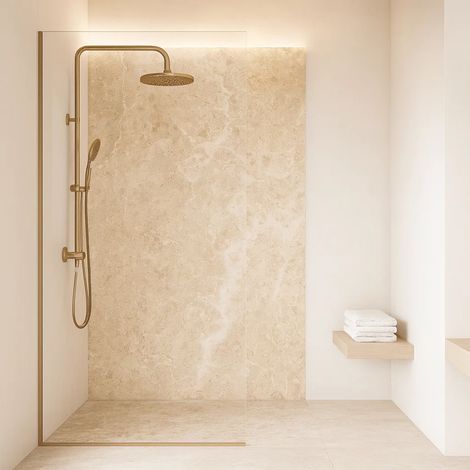 Revestimiento pared Bladel 4 paneles PVC 120x60cm - Beige Stone (1/5)
