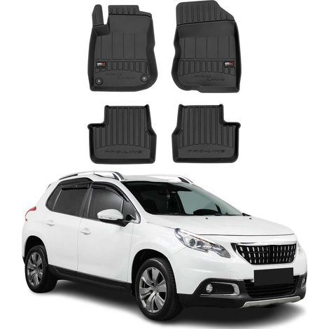Tapis de Sol 3D TPE Premium Compatible avec Peugeot 2008 I 2013-2019 Revêtement de Sol pour Voiture - Intérieur antidérapant - Bords Hauts - Noir (1/5)