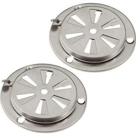 Barbecue Smoker Air Vent Kit, 2-piece stainless steel ventilation grille for improved air circulation, replacement parts for grills, stoves, and smokers (1/4)