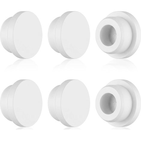 6 Bouchons Trop-Plein de Lavabo en Silicone Blanc, Couvercles Réutilisables pour Trou de Trop-Plein, pour Lavabo, Salle de Bain et Cuisine, Installation Facile et Étanche, Accessoire Pratique (1/5)