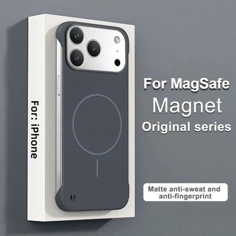 (Gris, iPhone 12) Coque de protection thermique mate rigide, ultra-mince, sans bordure, au toucher doux, avec fixation magnétique MagSafe. (1/5)
