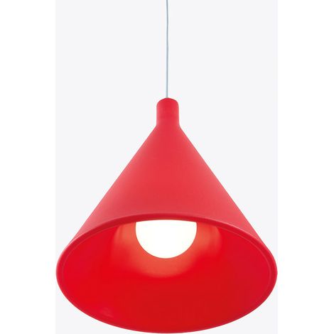 Juxt  Rosso fiamma  lampada a sospensione originale Slide a soffitto di design colorata in polietilene per sala da pranzo soggiorno cucina bar ristorante hotel (1/2)