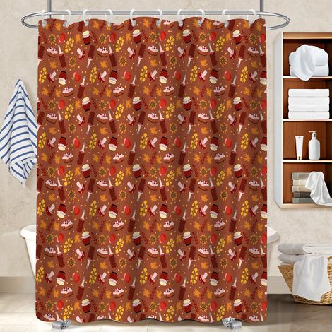 Ensemble rideau de douche polyester avec anneaux 180x180 décoratif protection douche pour mur irrégulier (1/5)