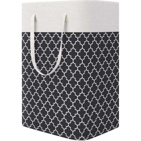 Panier a Linge Sale,Grand Panier à Linge avec Anse,75L Organiser Paniers pour Vêtements Stockage,Pliable Sac à Linge en Tissu Corbeille a Linge,Panier de Rangement Pour Jouets (Noir)