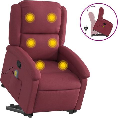 Chaise longue de massage en tissu, modèle relaxant avec dossier réglable, idéale pour salon ou spa à domicile – couleur Bourgogne (1/5)
