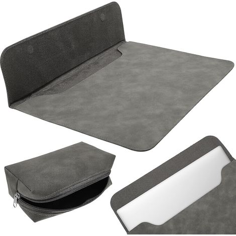 Sacoche pour Alimentation et Accessoires Housse de Protection Antichoc Fine Grise en Cuir Pu 13,3 Pouces avec Compartiment de Rangement pour Ordinateur Portable pour Usage (1/5)