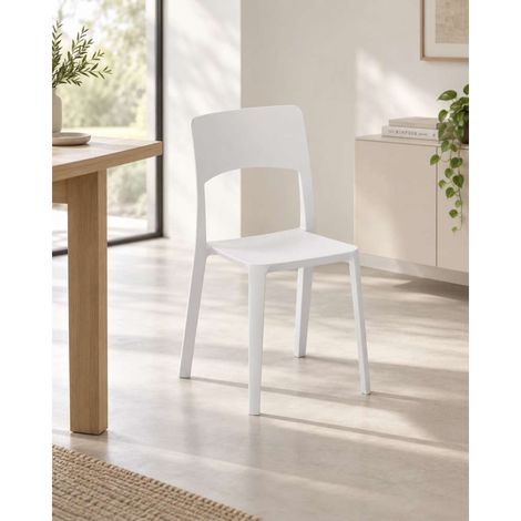 Sedia Stil Polipropilene Bianca 44x52x84 cm per Interni e Esterni