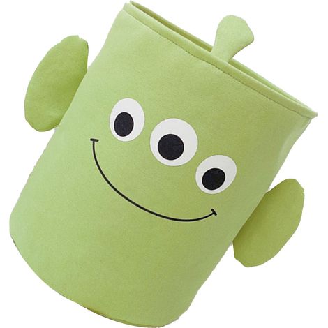 Panier de rangement en tissu pliable et imperméable, motif monstre vert, trois couches épaisses, 35 x 40 cm / 13,8 x 15,7 pouces, idéal pour ranger jouets et linge dans une chambre ou une salle de jeu (1/5)