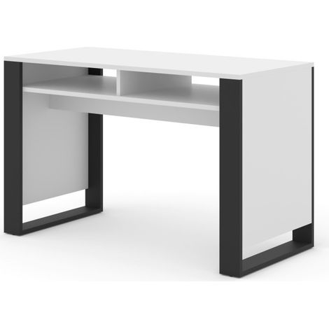 Bureau "Mondi" - Blanc/Noir - L 120 x H 55 cm - Livraison gratuite (1/4)
