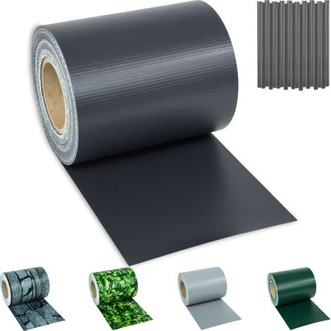 Brise-vue en PVC opaque et résistante 70 m gris anthracite