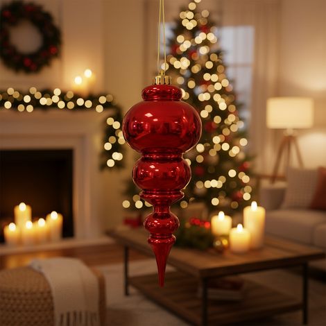 Pendente per albero di Natale laminato decorazioni natalizie, da 28 cm -Oro (1/5)