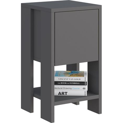 Table de chevet en bois "Ema" 30 x 30 x 55 cm - Anthracite