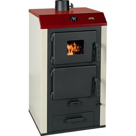 Prity – Chaudière à bois 21+5 kW – Efficacité 77,7% – Corps en tôle d'acier – Pour chauffage central et eau chaude (1/2)