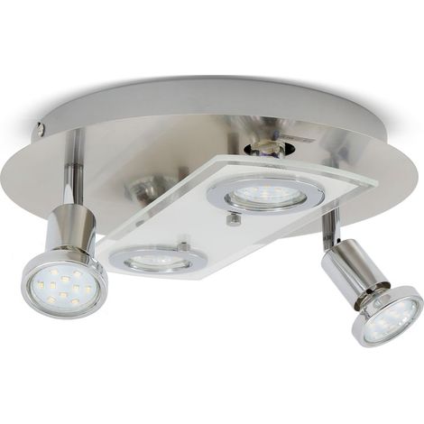 Lampada da soffitto Ø29 cm - 12W, 1000lm, LED, orientabile, bianco caldo, nichel opaco