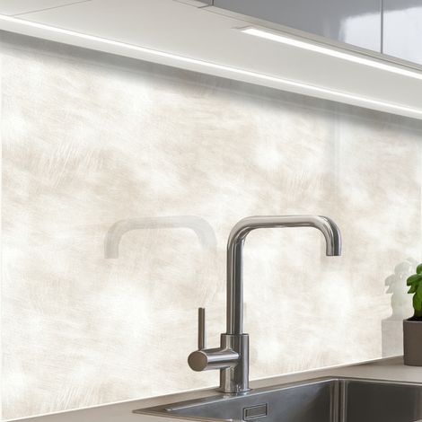 REVETEMENT MURAL DE CUISINE, CRÉDENCE DE CUISINE Subtil - Texture - Beige 80x60 (1/5)