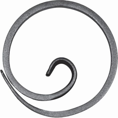Cercle escargot non soudé - Diamètre 110mm fer plat de 12x6mm - Fer forgé - À souder - DECO FER FORGE (1/5)