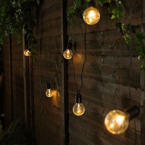 Garland bright G50 of 5 meters with 20 bulbs LED spherical, light warm white, ideal for the parties in indoor and in outdoor. Bulbs spherical transparent (1/5)