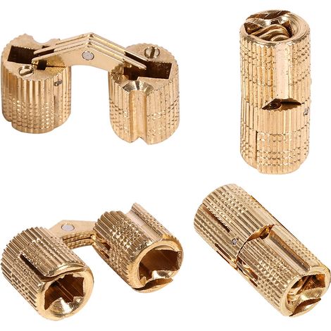 SJLERST 4pcs Charnières Cylindriques Charnière Invisible Laiton Tonneau Charniere pour DIY Boîte À Bijoux Main Artisanat (10mm) (1/5)